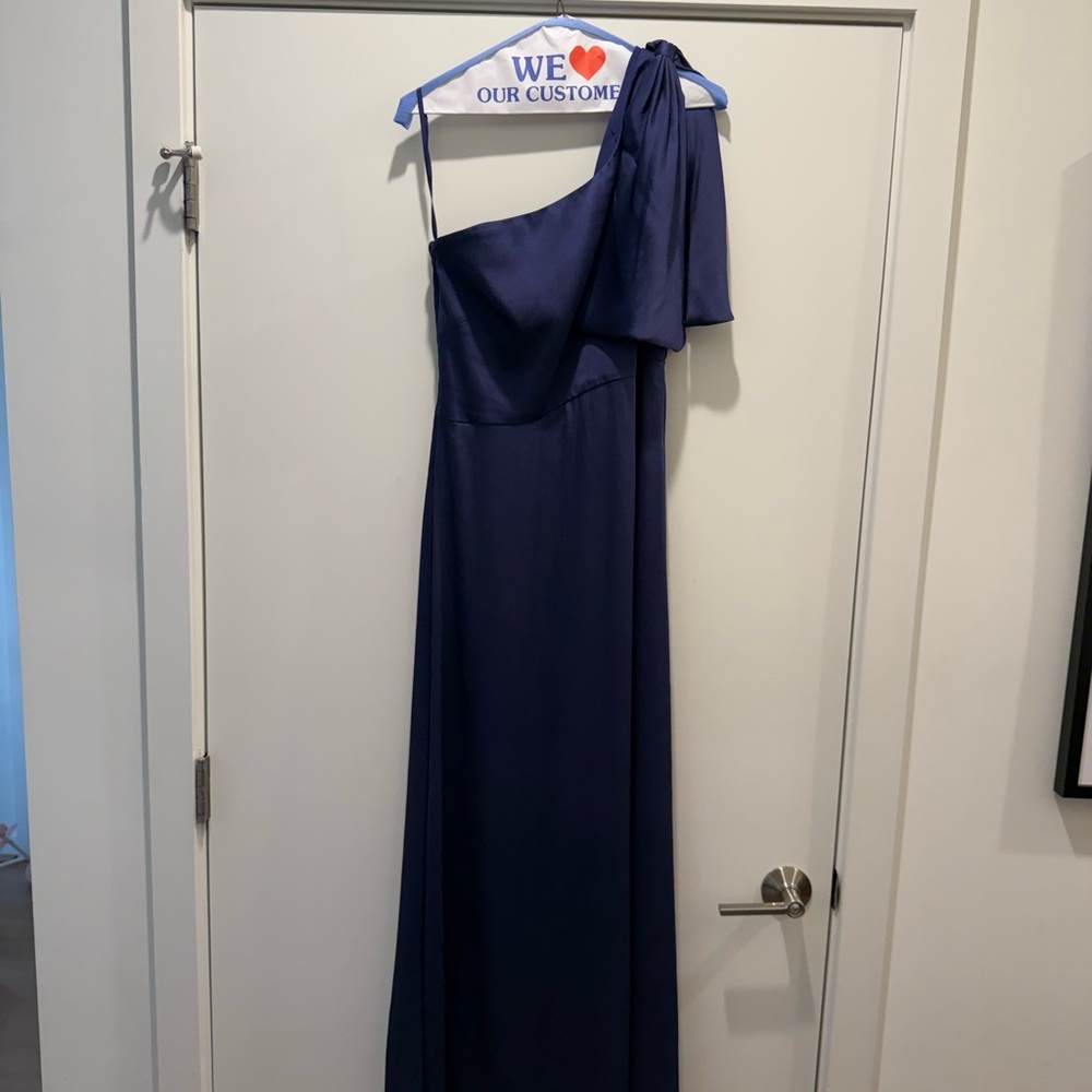Sachin + Babi One-Shoulder Cobalt Blue Gown